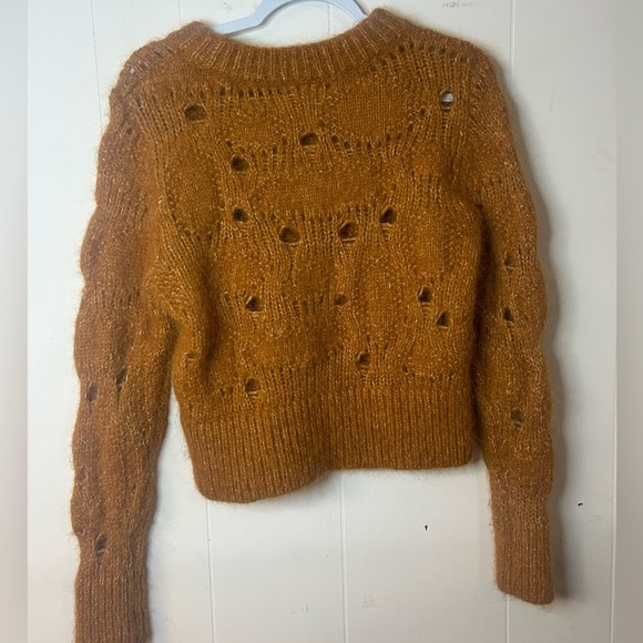 H&M Sweater Orange Design Wool Alpaca Pullover Round Neck Long Sleeve Size L - Picture 5 of 7